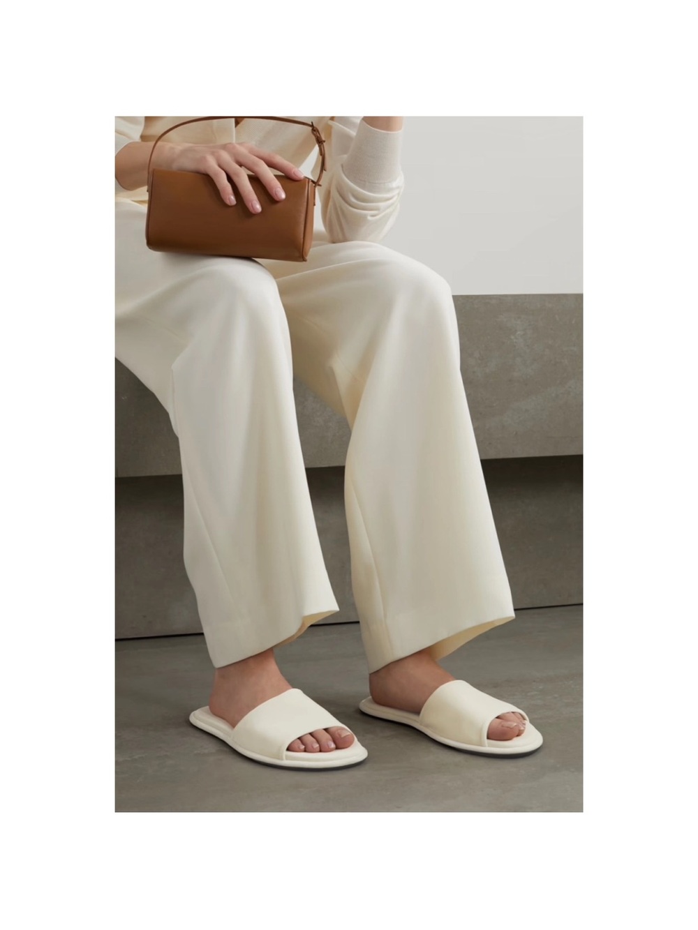 The row Canal slides beige velvet 36
